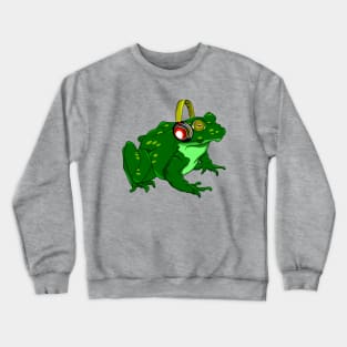 Funny Frog Listening To Music Crewneck Sweatshirt